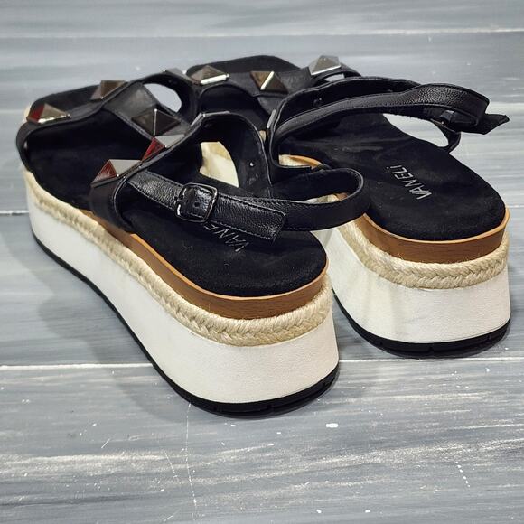 VANELi Edrys Studded Sandals Espadrille Platform Black Size 10.5 Narrow - Picture 10 of 15